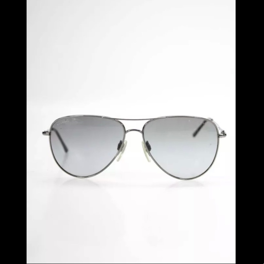 Bvlgari Womens Metal Gray Lens Aviator Sunglasses Silver